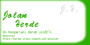 jolan herde business card